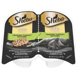 Sheba Perfect Portions Premium Cuts in Gravy Tender Turkey Entree Cat Food 2 - 1.32 oz Trays