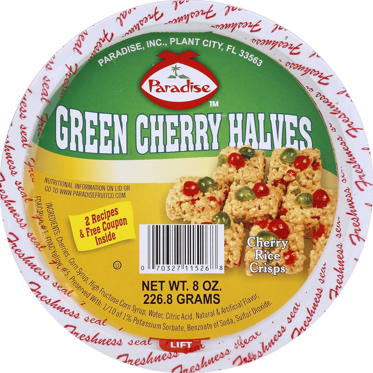 slide 1 of 3, Paradise Green Cherry Halves, 8 oz