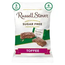 RUSSELL STOVER Sugar Free Toffee Chocolate Candy, 3 oz. bag (˜ 6 pieces)