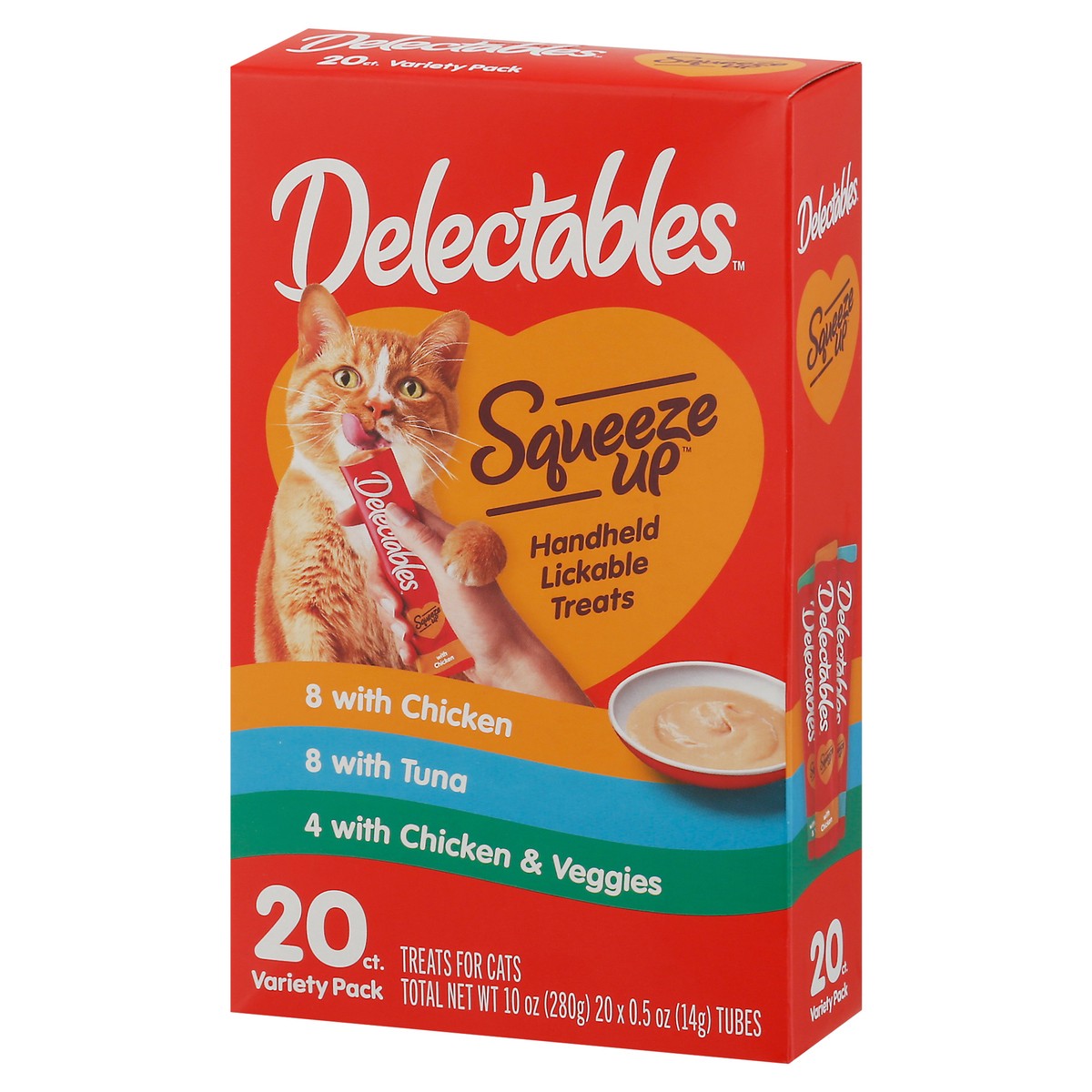 slide 9 of 9, Delectables Squeeze Up Treats for Cats Variety Pack 20 - 0.5 oz Tubes, 20 ct; 10 oz