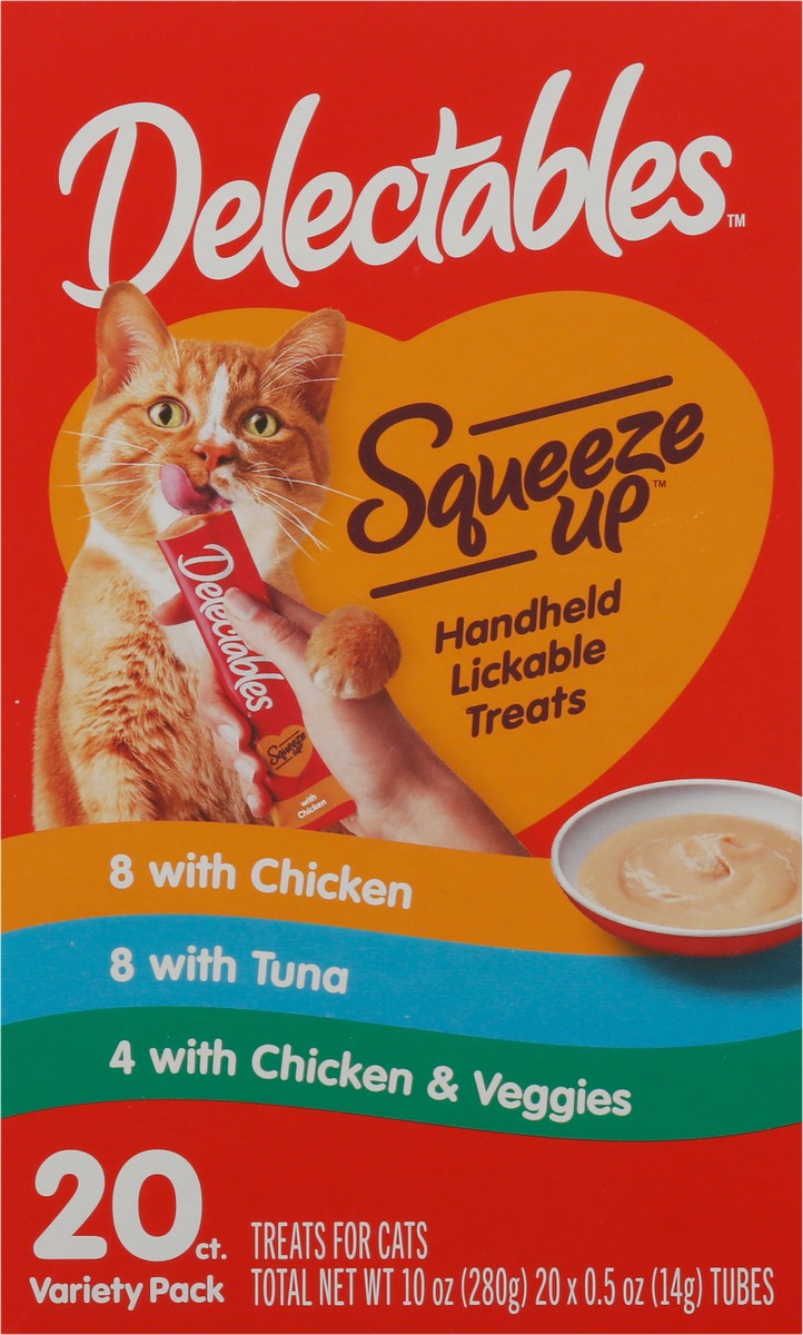 slide 3 of 9, Delectables Squeeze Up Treats for Cats Variety Pack 20 - 0.5 oz Tubes, 20 ct; 10 oz