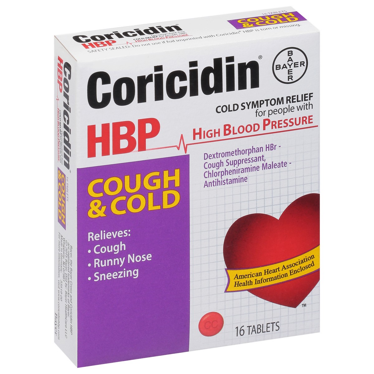 slide 2 of 9, Coricidin Cough Cold Tabs, 16 ct