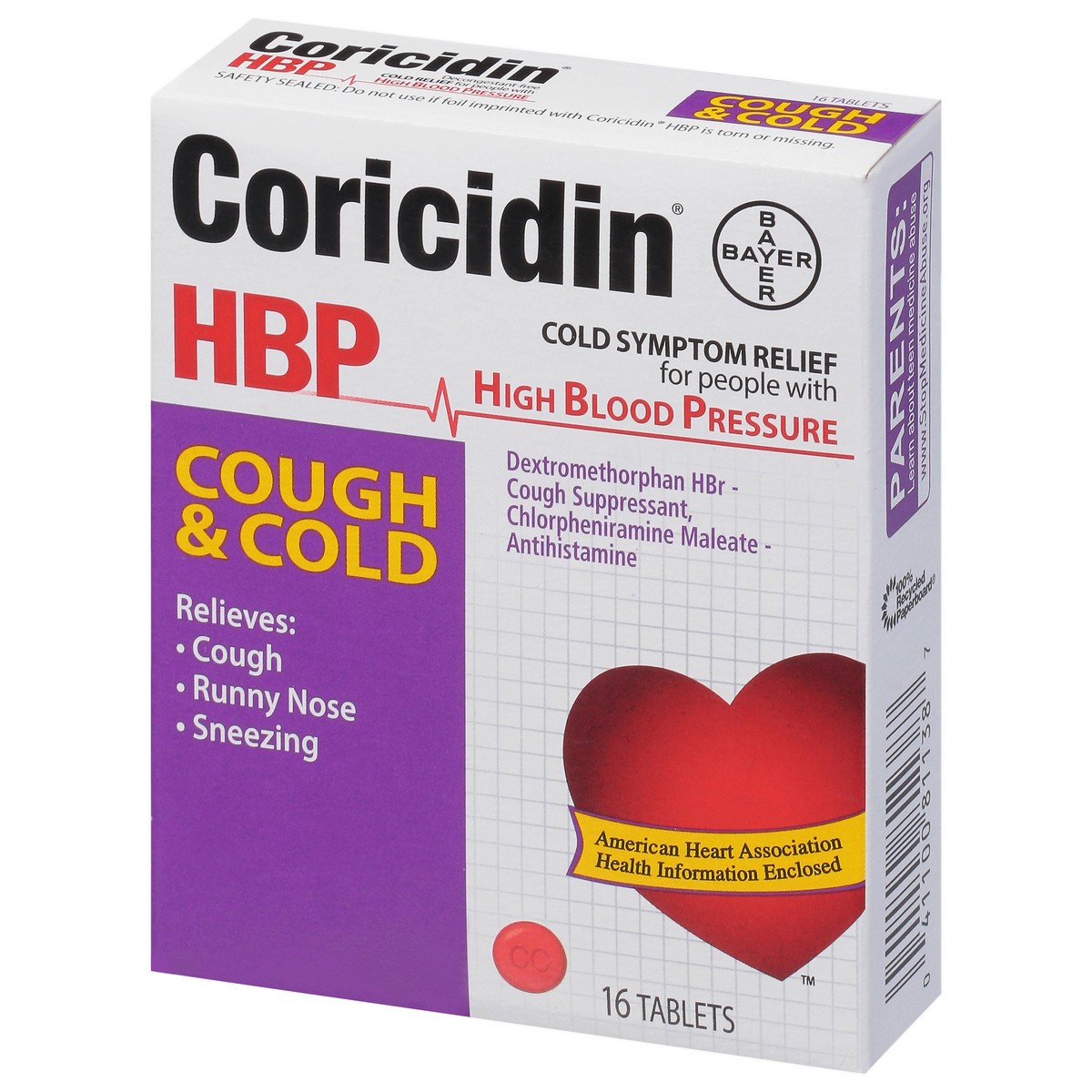 slide 3 of 9, Coricidin Cough Cold Tabs, 16 ct