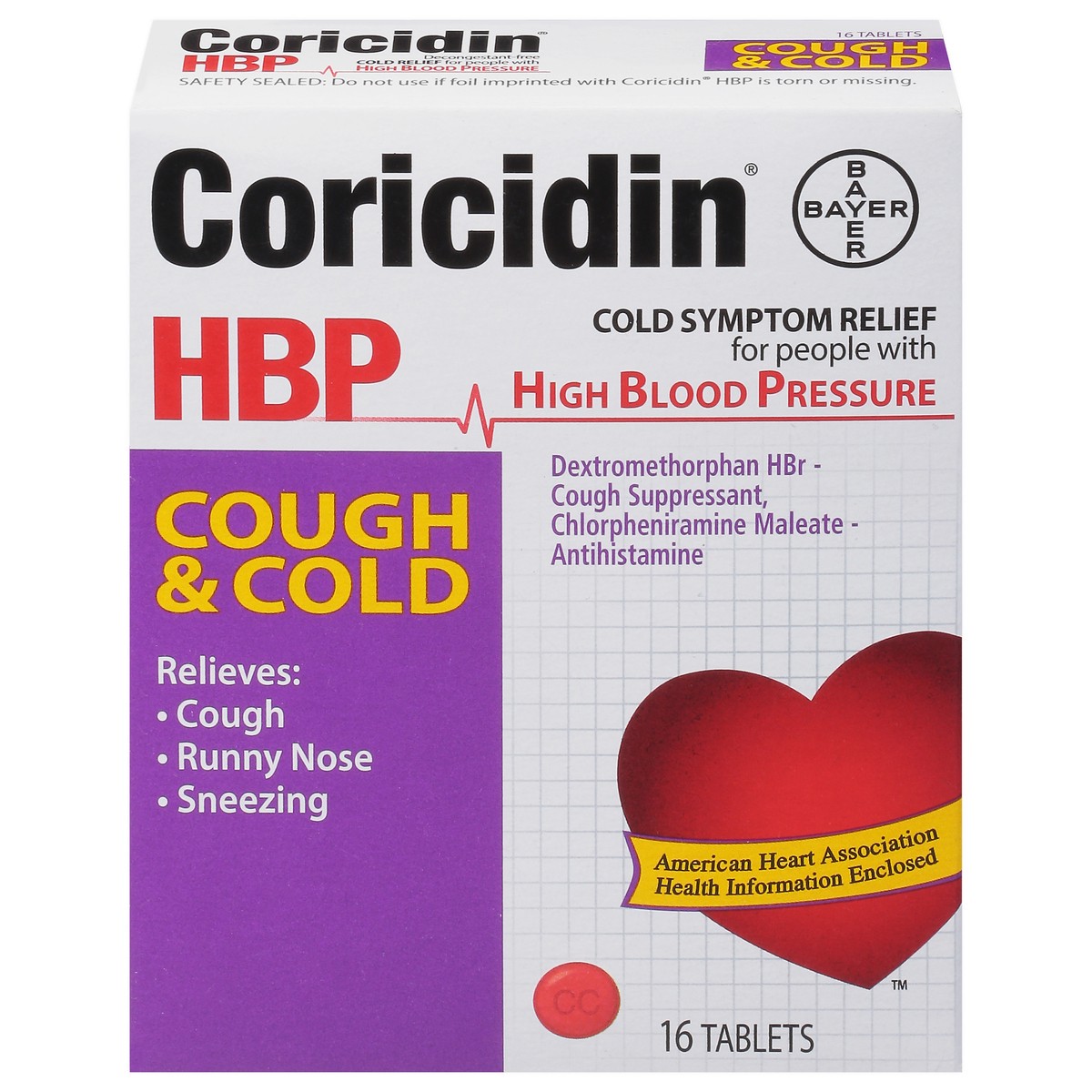 slide 1 of 9, Coricidin Cough Cold Tabs, 16 ct