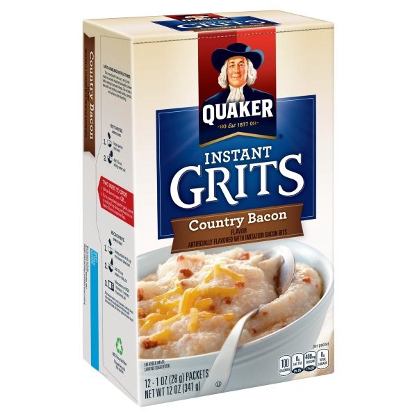 slide 1 of 5, Quaker Country Bacon Instant Grits, 12 ct; 1 oz