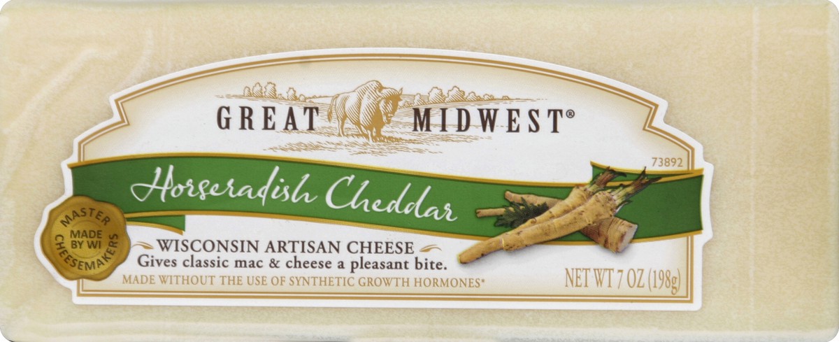 slide 5 of 5, Great Midwest Cheese Cheese, Horseradish Cheddar, 7 oz