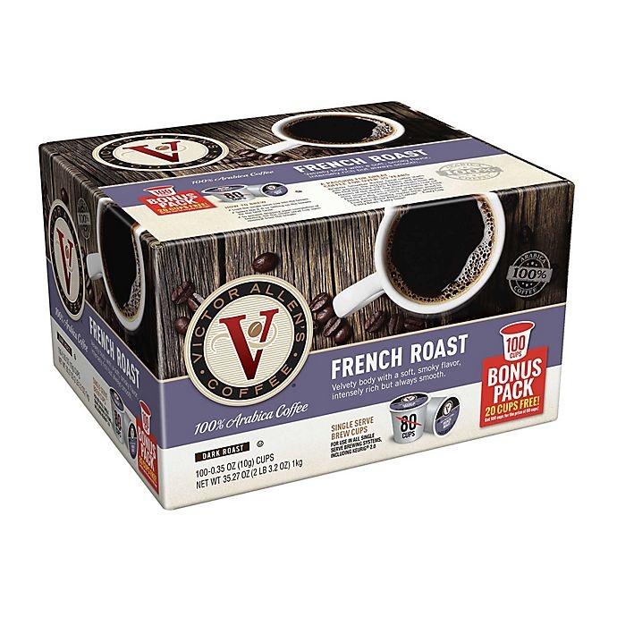 slide 1 of 2, Bonus Pack Victor Allen French Roast Coffee Pods for Single Serve Coffee Makers, 80 ct