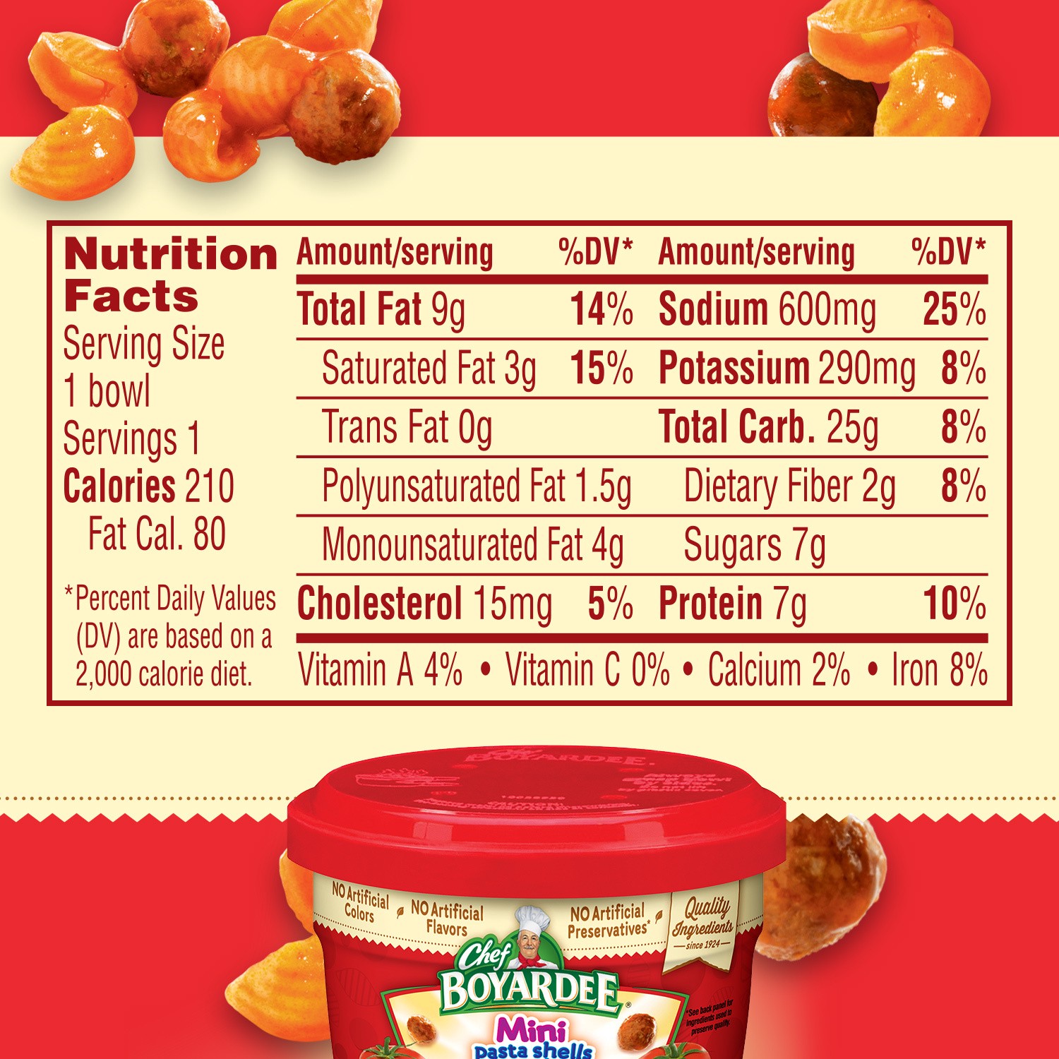 slide 3 of 5, Chef Boyardee Mini Pasta Shells and Meatballs 7.5 oz, 7.5 oz