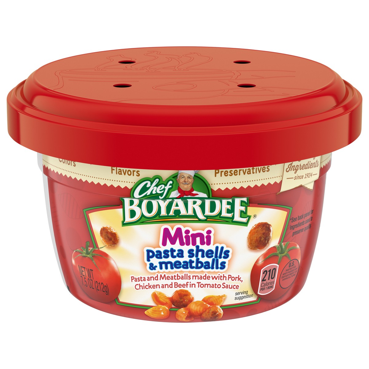 slide 1 of 5, Chef Boyardee Mini Pasta Shells and Meatballs 7.5 oz, 7.5 oz