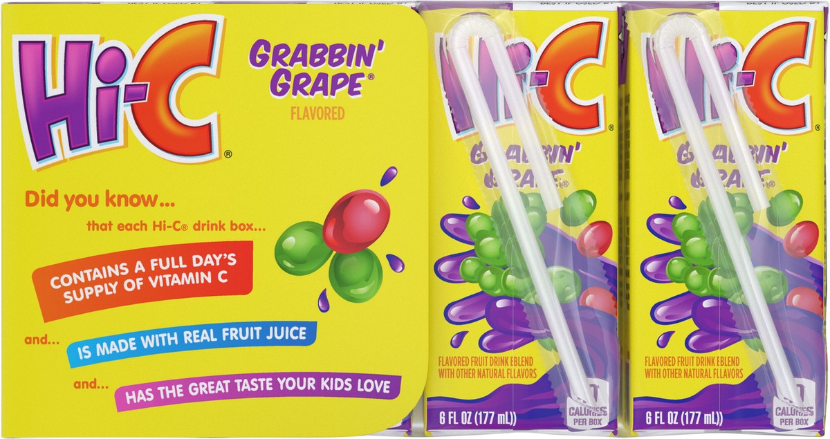 slide 6 of 13, Hi-C Grabbin Grape Cartons, 6 fl oz, 8 Pack, 8 ct