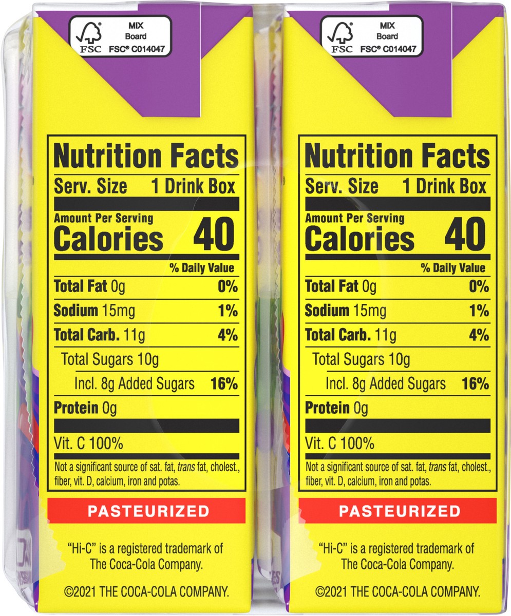 slide 13 of 13, Hi-C Grabbin Grape Cartons, 6 fl oz, 8 Pack, 8 ct