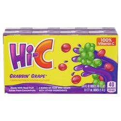Hi-C Grabbin Grape Cartons, 6 fl oz, 8 Pack