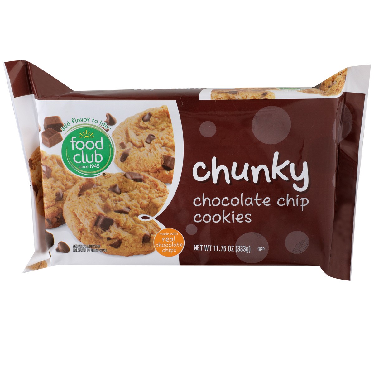 slide 1 of 9, Food Club Cookies - Chunky Chocolate Chip, 11.75 oz