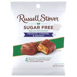 RUSSELL STOVER Sugar Free Peanut, Caramel & Nougat Chocolate Candy, 2.4 oz. bag