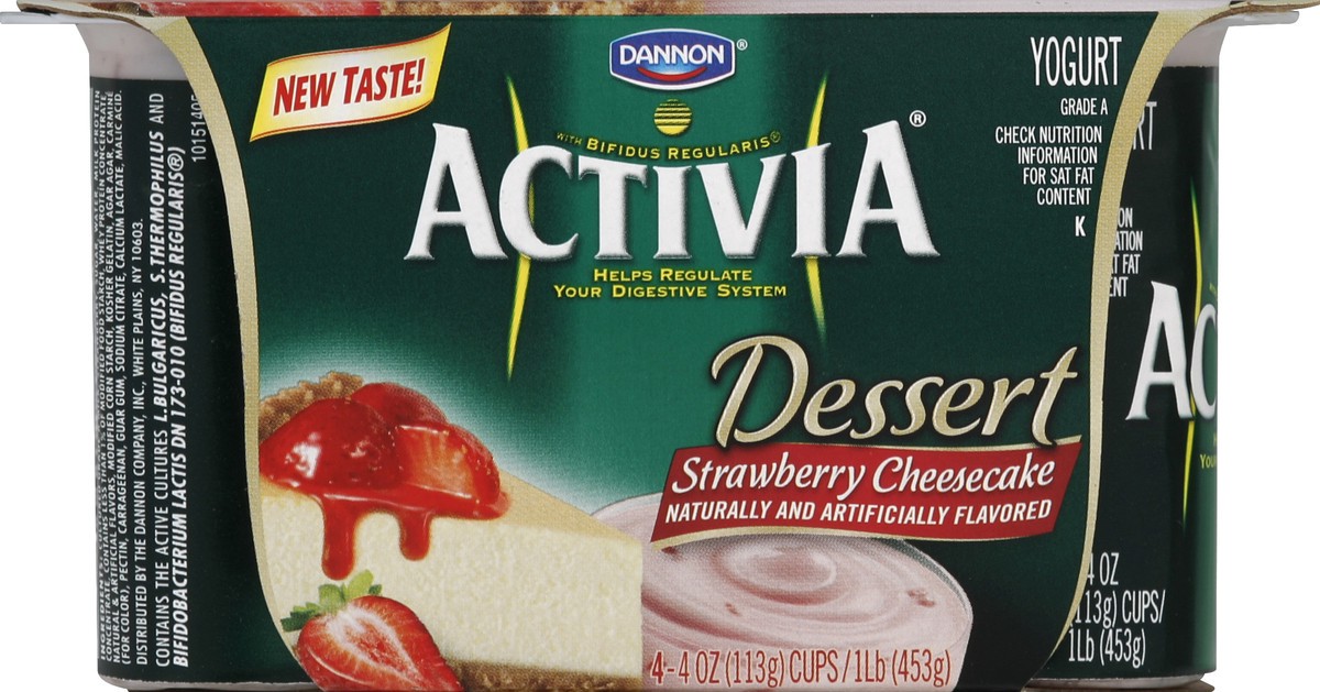 slide 5 of 6, Activia Yogurt, Dessert, Strawberry Cheesecake, 1 ct