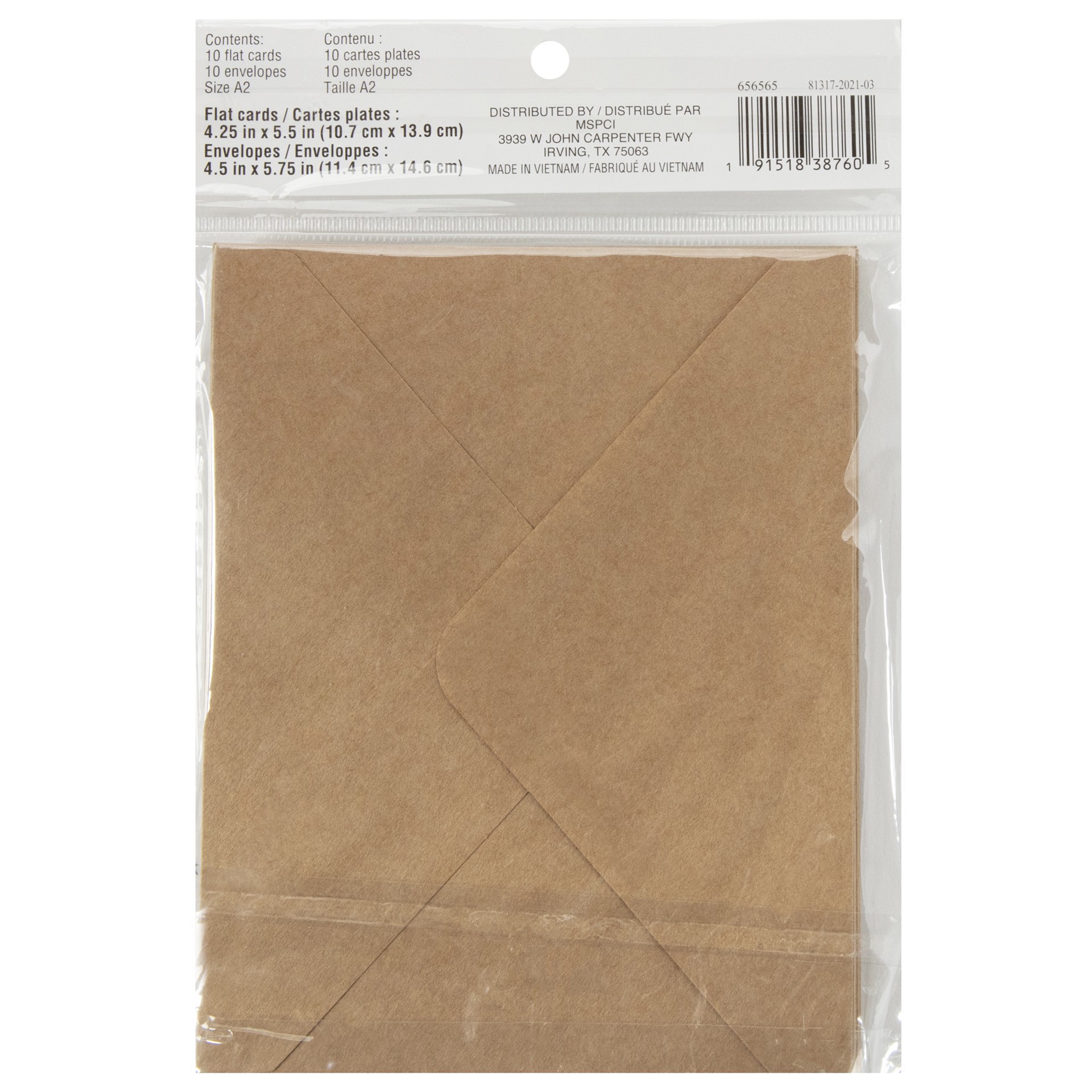 slide 3 of 3, 10 Sets Of Kraft Flat Cards & Envelopes By Recollections, 4.25" X 5.5", 4.25 in x 5.5 in