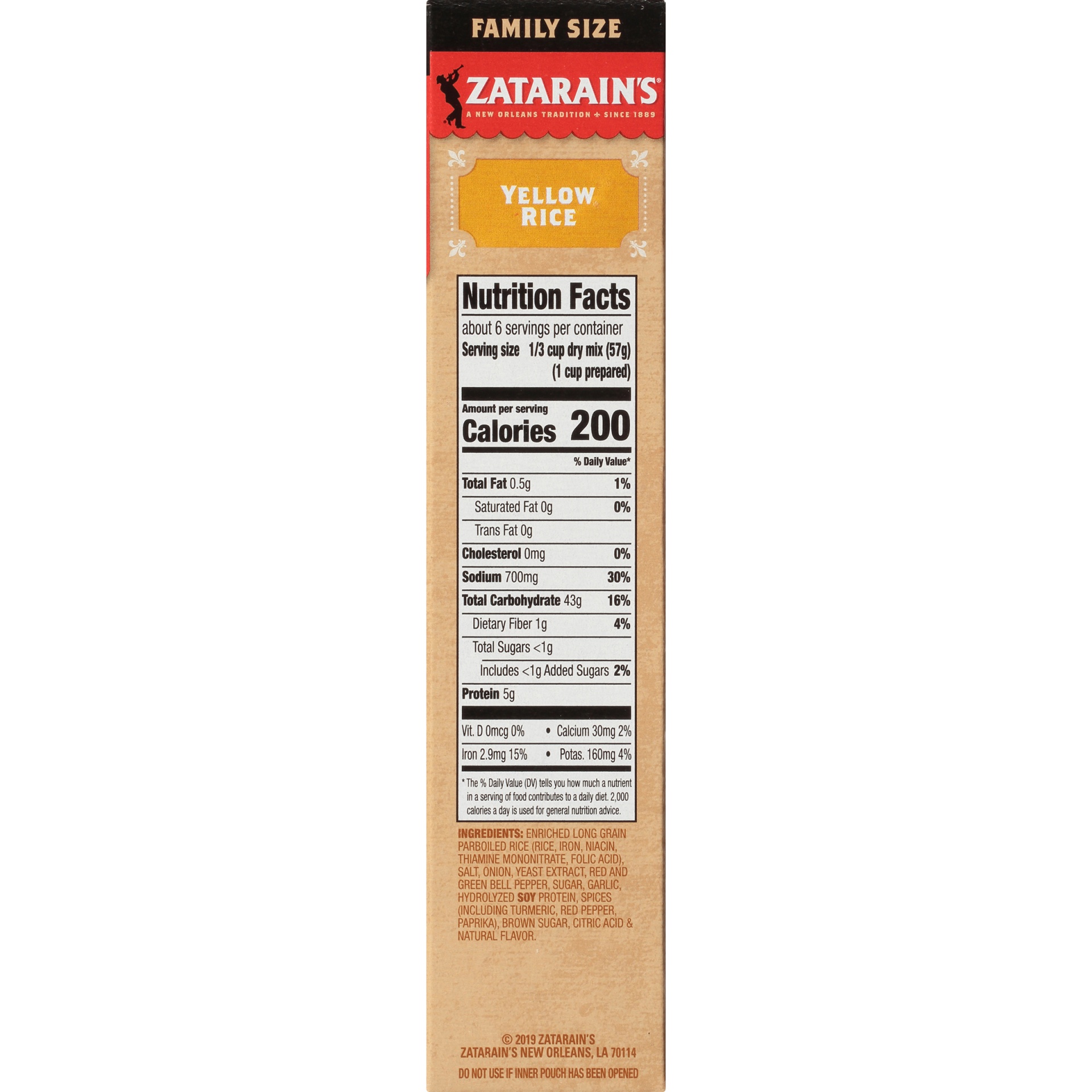 Zatarain's Family Size Yellow Rice 12 oz Shipt