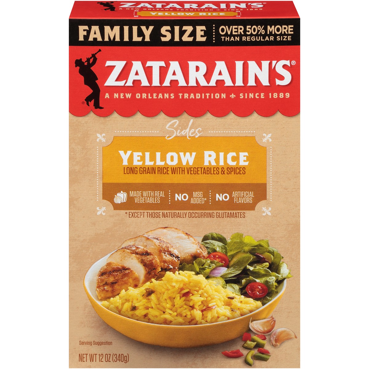 slide 1 of 9, Zatarain's Family Size Yellow Rice, 12 oz