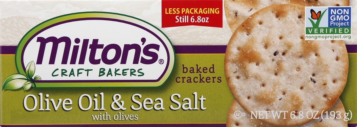slide 6 of 11, Milton's Crackers Olive Oil & Sea Salt, 1 ct