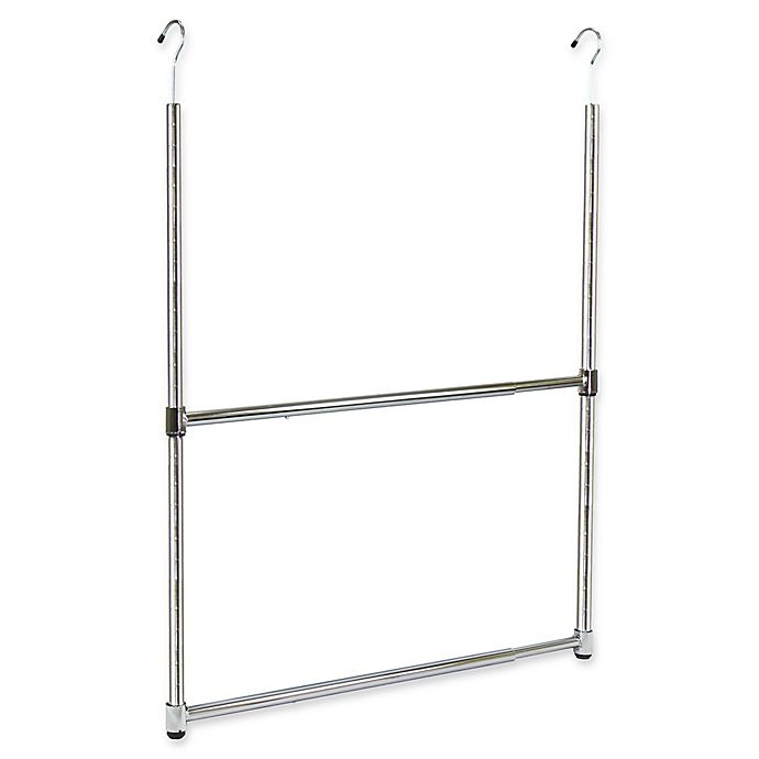 slide 1 of 4, Oceanstar Design 2-Tier Adjustable Closet Rod - Chrome, 1 ct