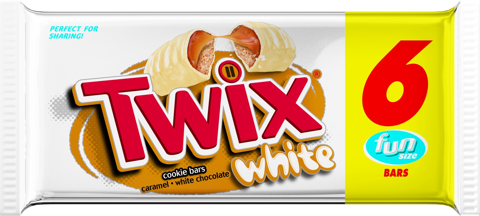 slide 1 of 3, Twix White Multipack, 6 Fun Size Bars, 3.39 Oz, 3.39 oz