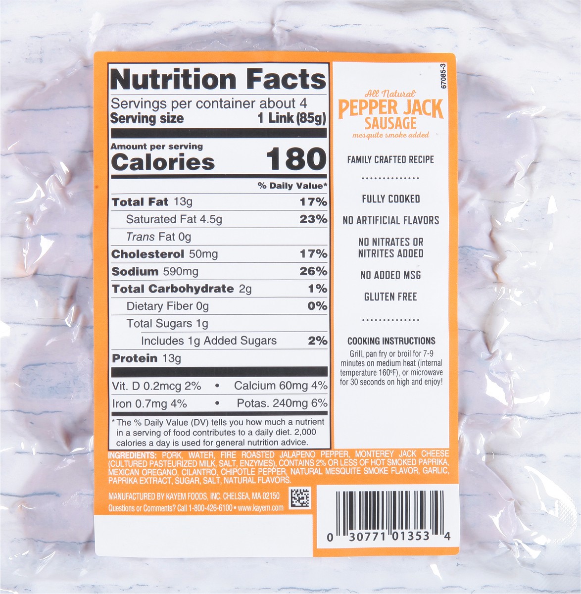 slide 7 of 9, Kayem Pepper Jack Sausage, 12 oz