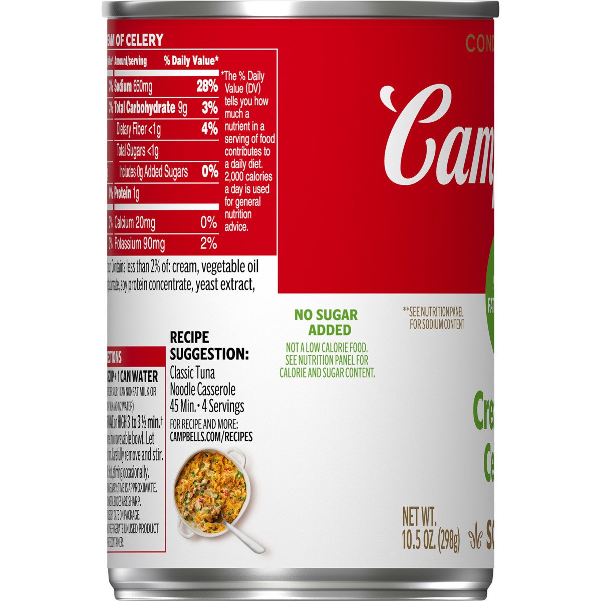 slide 8 of 11, Campbell's Condensed 98% Fat Free Cream of Celery Soup, 10.5 oz Can, 10.5 oz