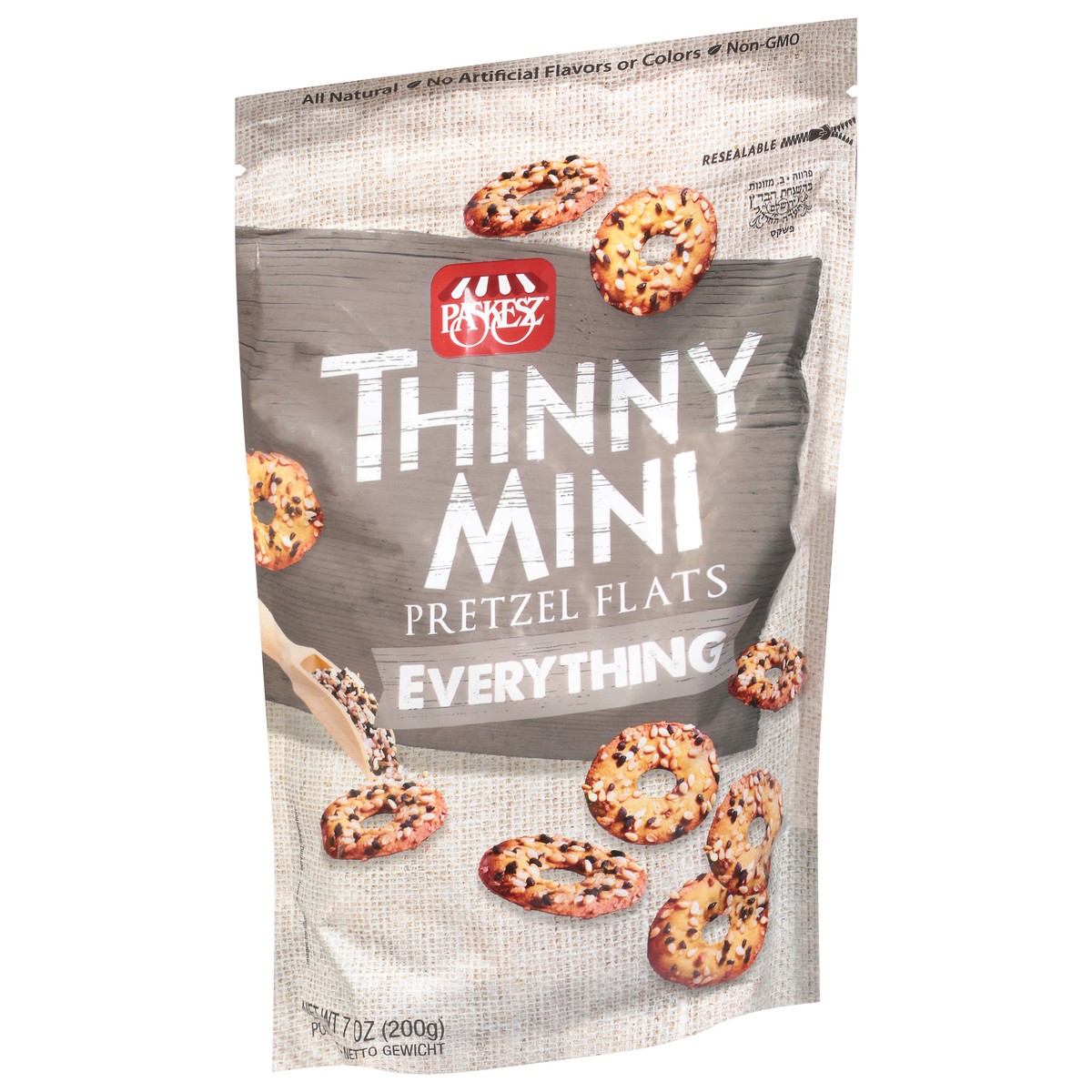 slide 11 of 14, Paskesz Thinny Mini Everything Pretzel Flats 7 oz, 7 oz