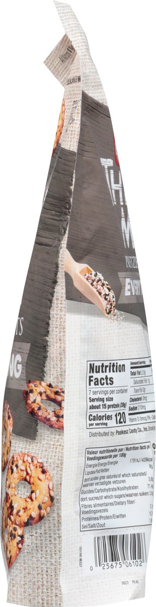 slide 4 of 14, Paskesz Thinny Mini Everything Pretzel Flats 7 oz, 7 oz