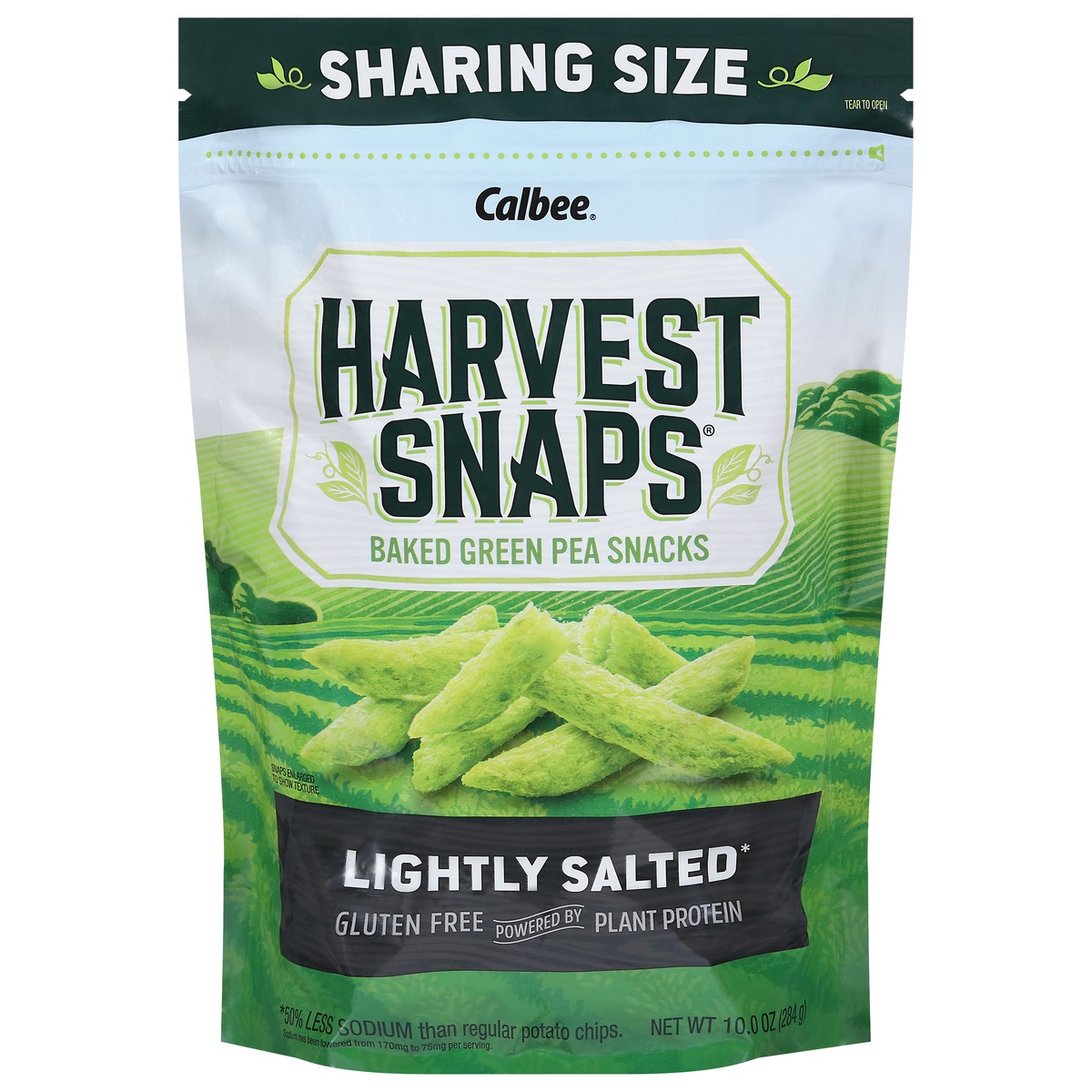 slide 1 of 1, Harvest Snaps Lightly Salted Green Pea Snack Crisps, 10 oz
