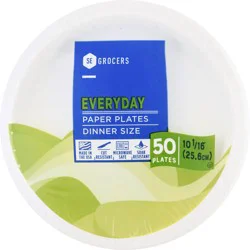 SE Grocers Coated Plates 10 1/16'' Dinner Size Heavy Duty - 50 CT