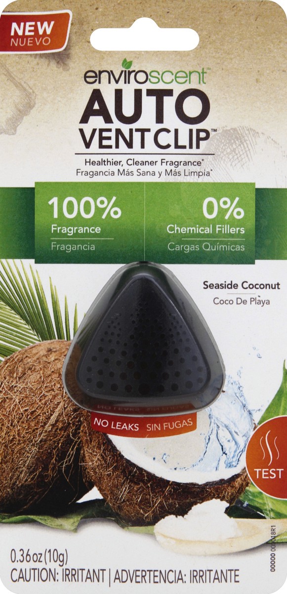 slide 5 of 6, Enviroscent Seaside Coconut Vent Clip Air Freshener - Black, 1 ct