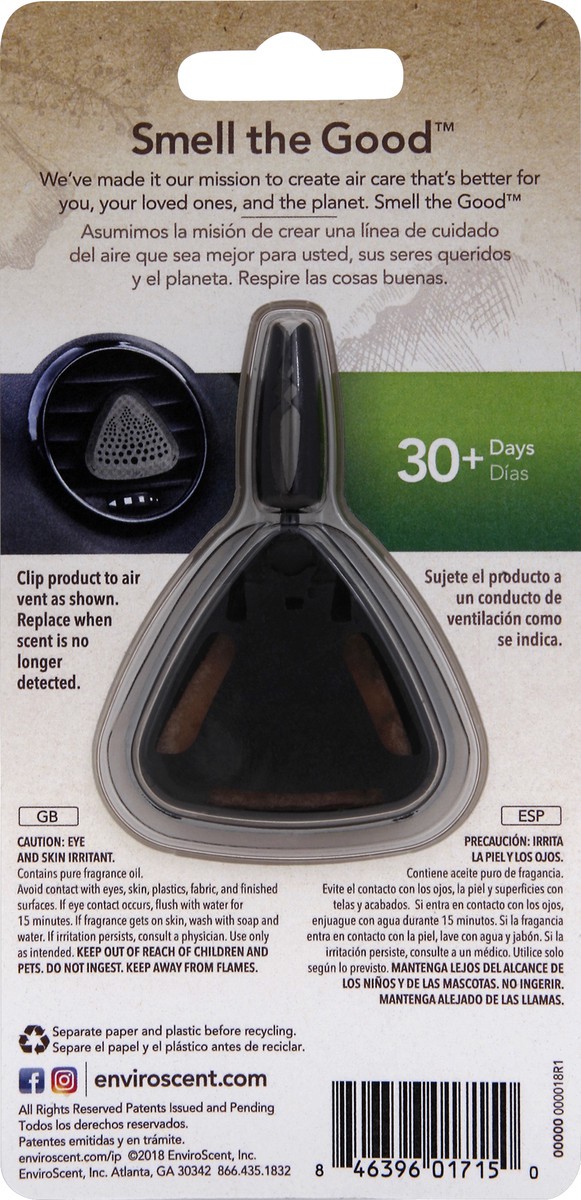 slide 6 of 6, Enviroscent Seaside Coconut Vent Clip Air Freshener - Black, 1 ct