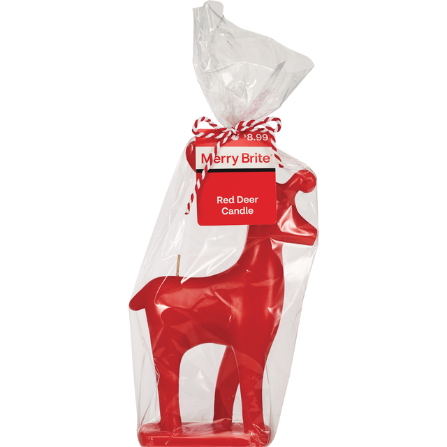slide 1 of 1, Deer Shaped Candle, Red, 1 ct