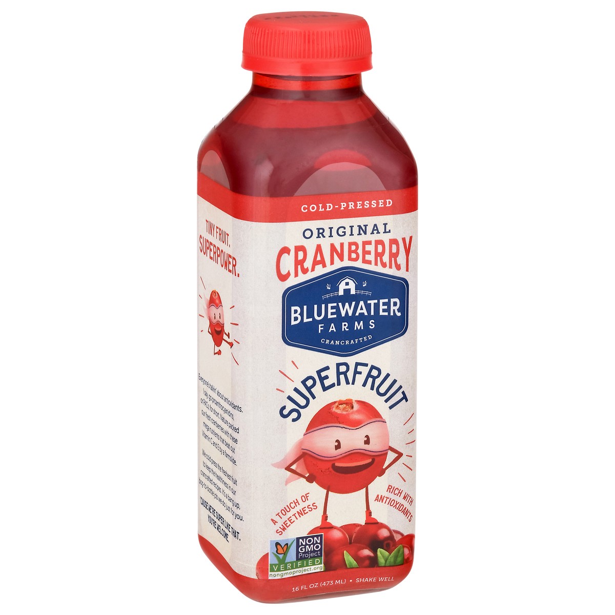 slide 6 of 9, Bluewater Farms Superfruit Cold-Pressed Original Cranberry Fruit & Vegetable Drinks - 16 fl oz, 16 fl oz