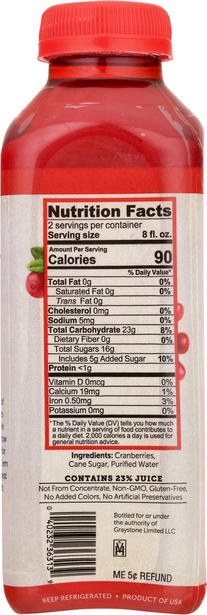 slide 8 of 9, Bluewater Farms Superfruit Cold-Pressed Original Cranberry Fruit & Vegetable Drinks - 16 fl oz, 16 fl oz