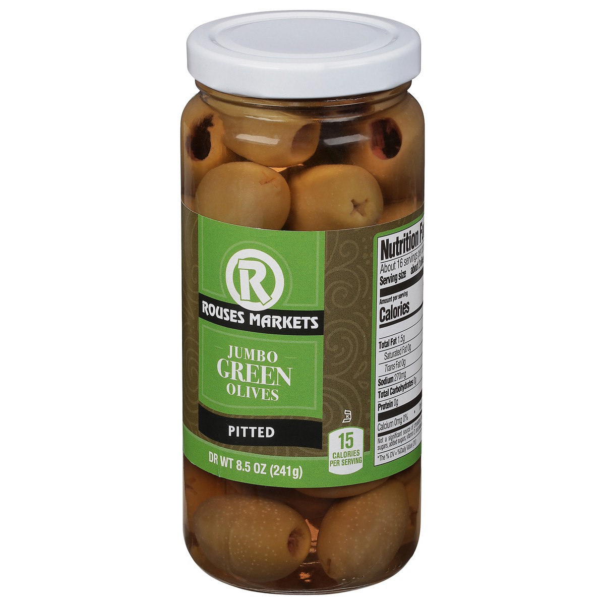 slide 6 of 11, Rouses Markets Pitted Green Olives Jumbo 8.5 oz, 8.5 oz