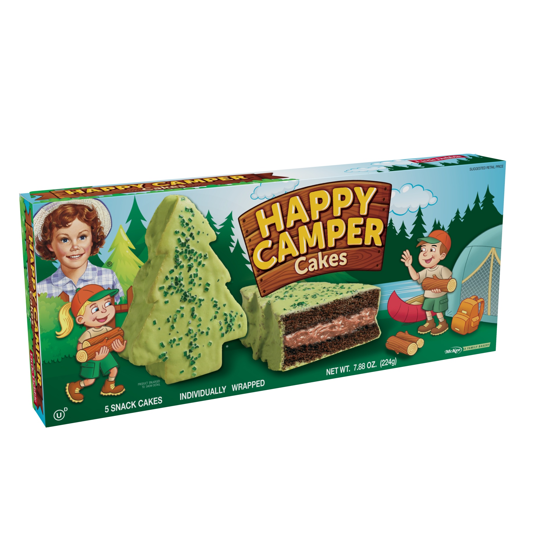 slide 1 of 1, Little Debbie Lil Debbie Happy Camper Cakes-Choc, 7.7 oz