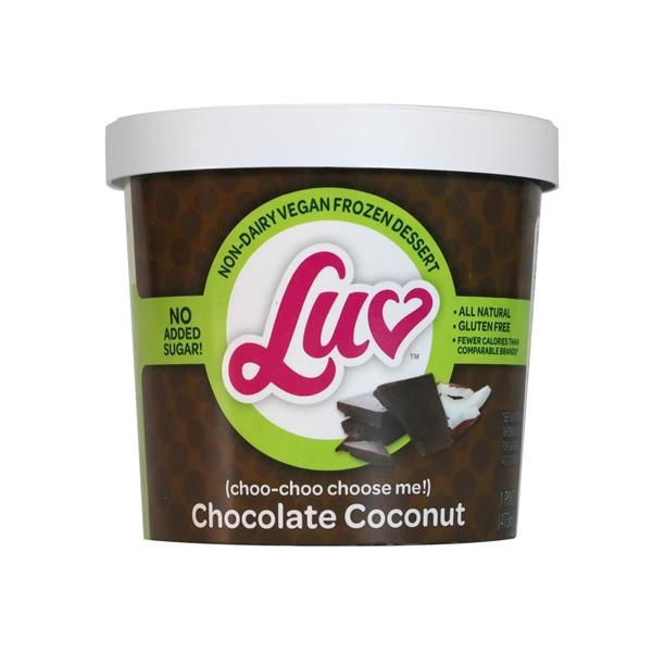 slide 1 of 1, Luv Chocolate Coconut Ice Cream, 1 pint