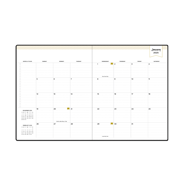 slide 5 of 8, 2025 Day Designer Weekly/Monthly Planning Calendar, 8"" X 10"", Black, January 2025 To December 2025, 1 ct