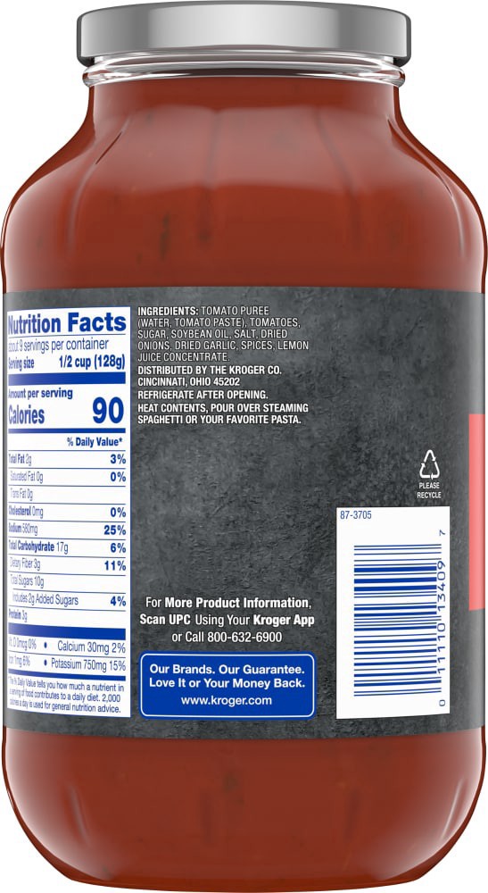 slide 2 of 3, Kroger Tomato Basil Pasta Sauce, 43 oz
