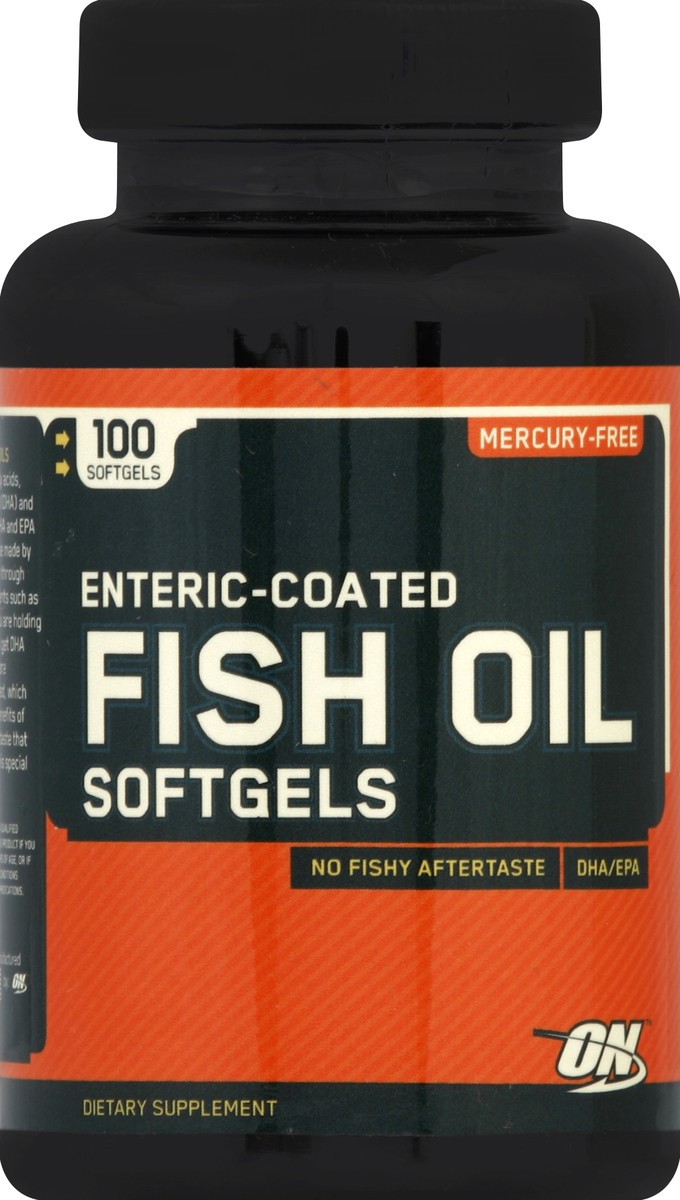 slide 2 of 3, Optimum Nutrition On Fish Oil Softgels Enteric, 1 ct