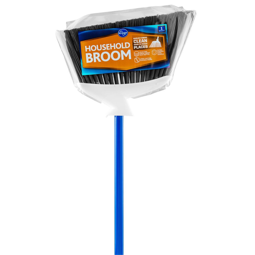 slide 2 of 3, Kroger Home Sense Household Broom - Blue/White, One Size