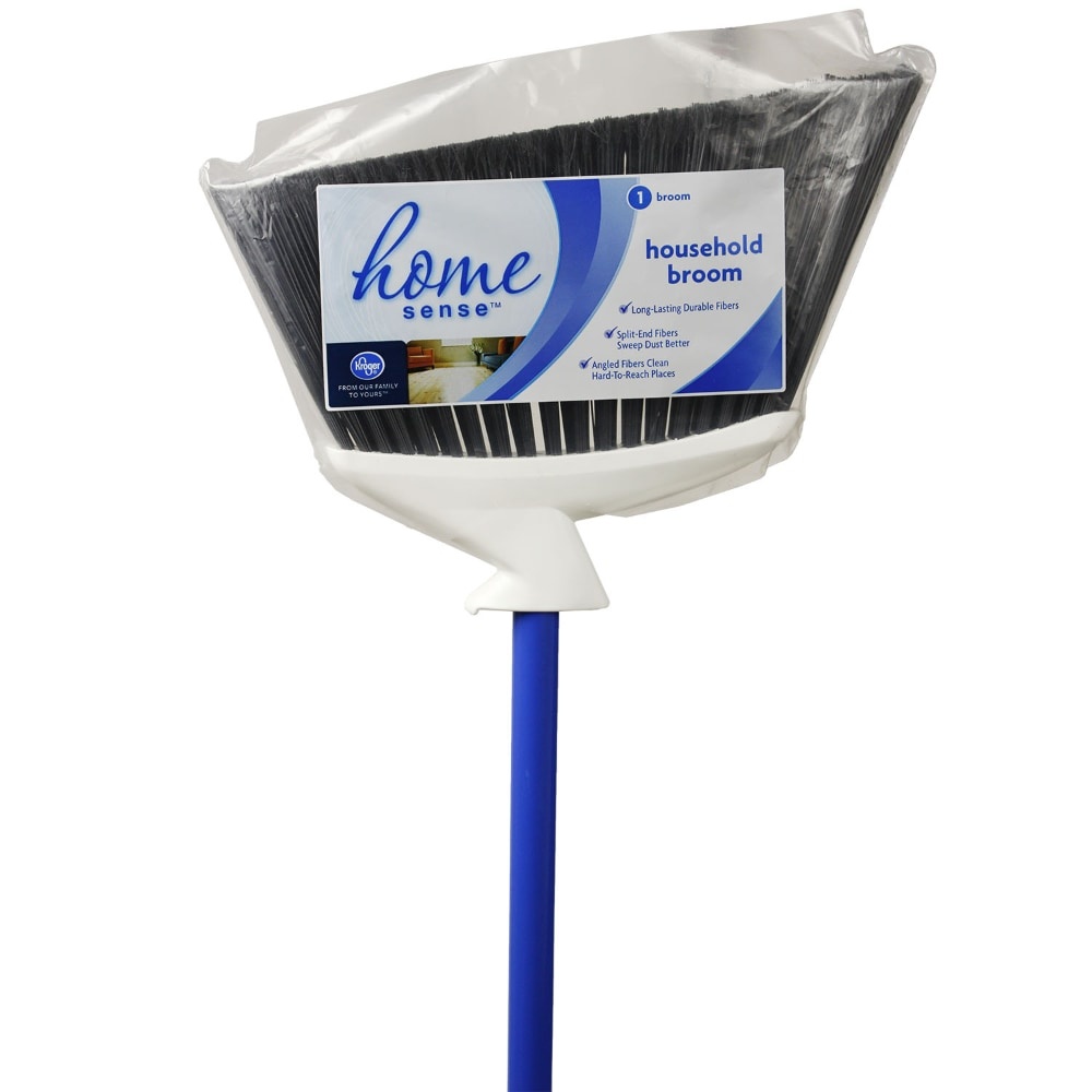 slide 1 of 1, Kroger Home Sense Household Broom - Blue/White, One Size