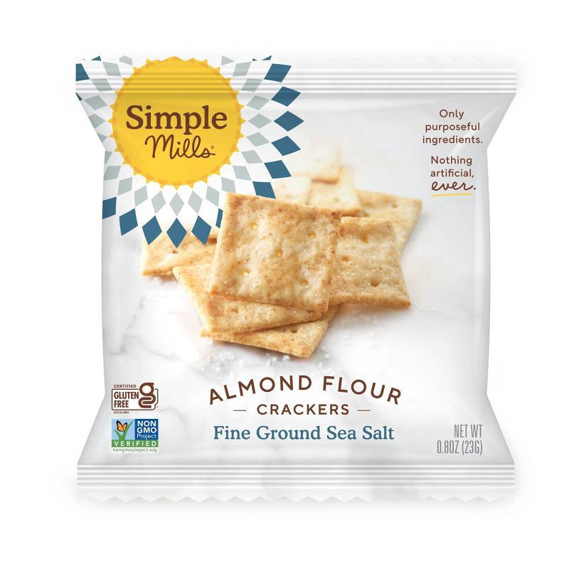 slide 4 of 5, Simple Mills Almond Flour Fine Ground Sea Salt Crackers 6 - 0.8 oz Packs, 6 ct