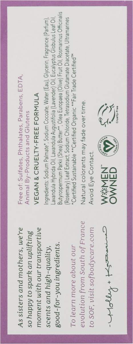 slide 9 of 9, SOF Triple Milled Lavender Fields Soap with Shea Butter 6 oz, 6 oz