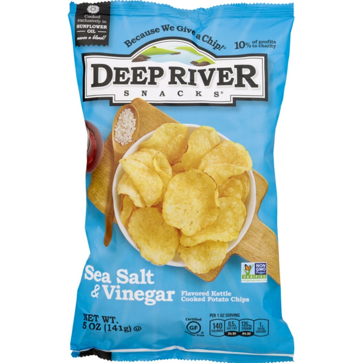 slide 1 of 1, Deep River Sea Salt & Vinegar Kettle Chips, 5 oz