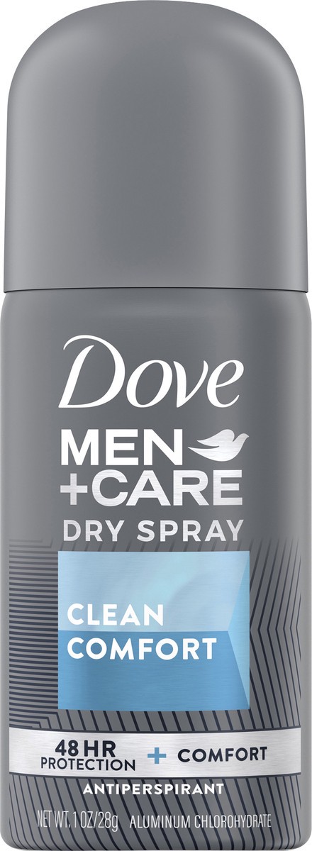 slide 1 of 3, Dove Men+Care Dry Spray Clean Comfort Antiperspirant 1 oz, 1 oz