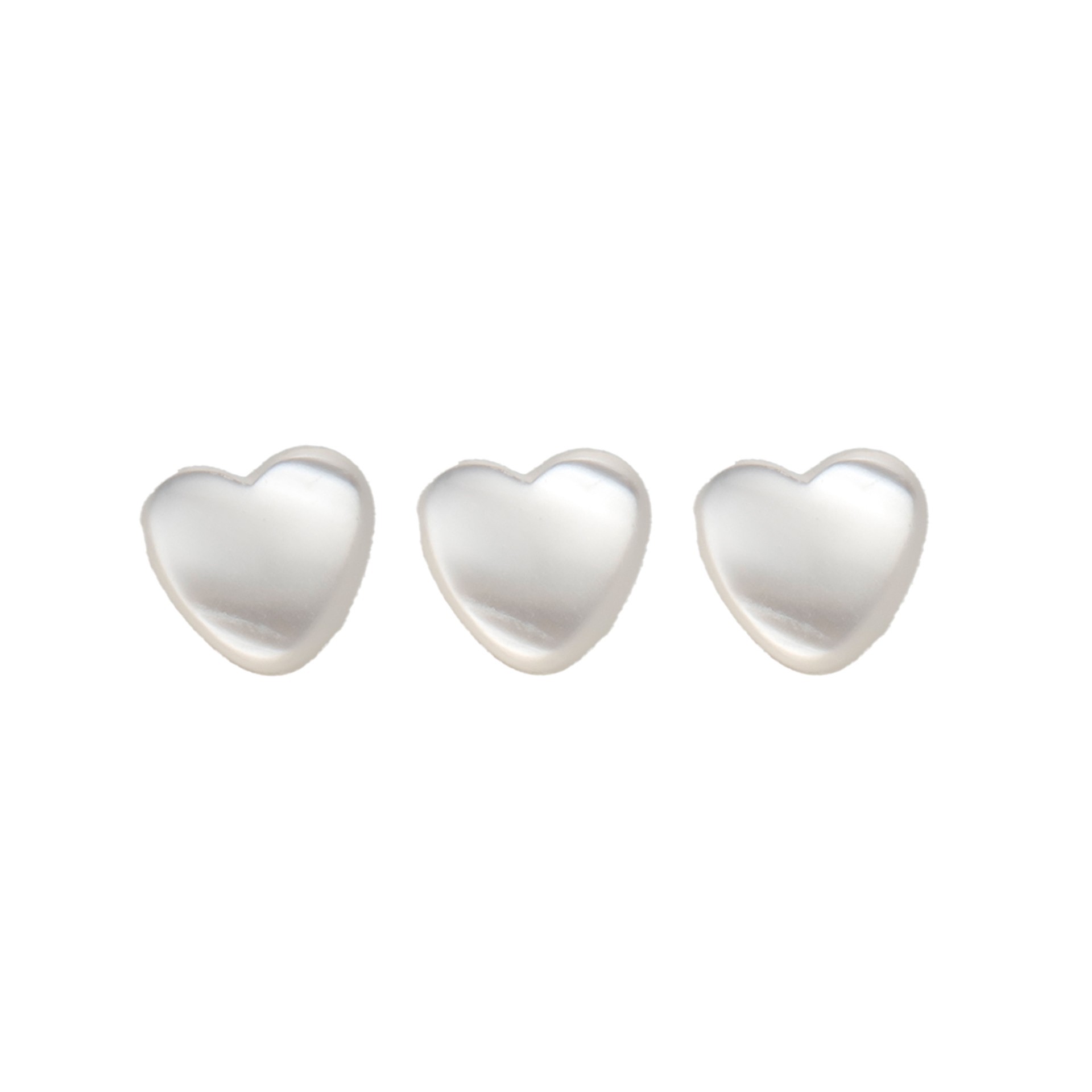 slide 2 of 3, Blumenthal Lansing Lamode 7/16" Pearlescent White Heart Buttons, 3ct., 3 ct