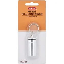 H-E-B Metal Keychain Pill Fob Container